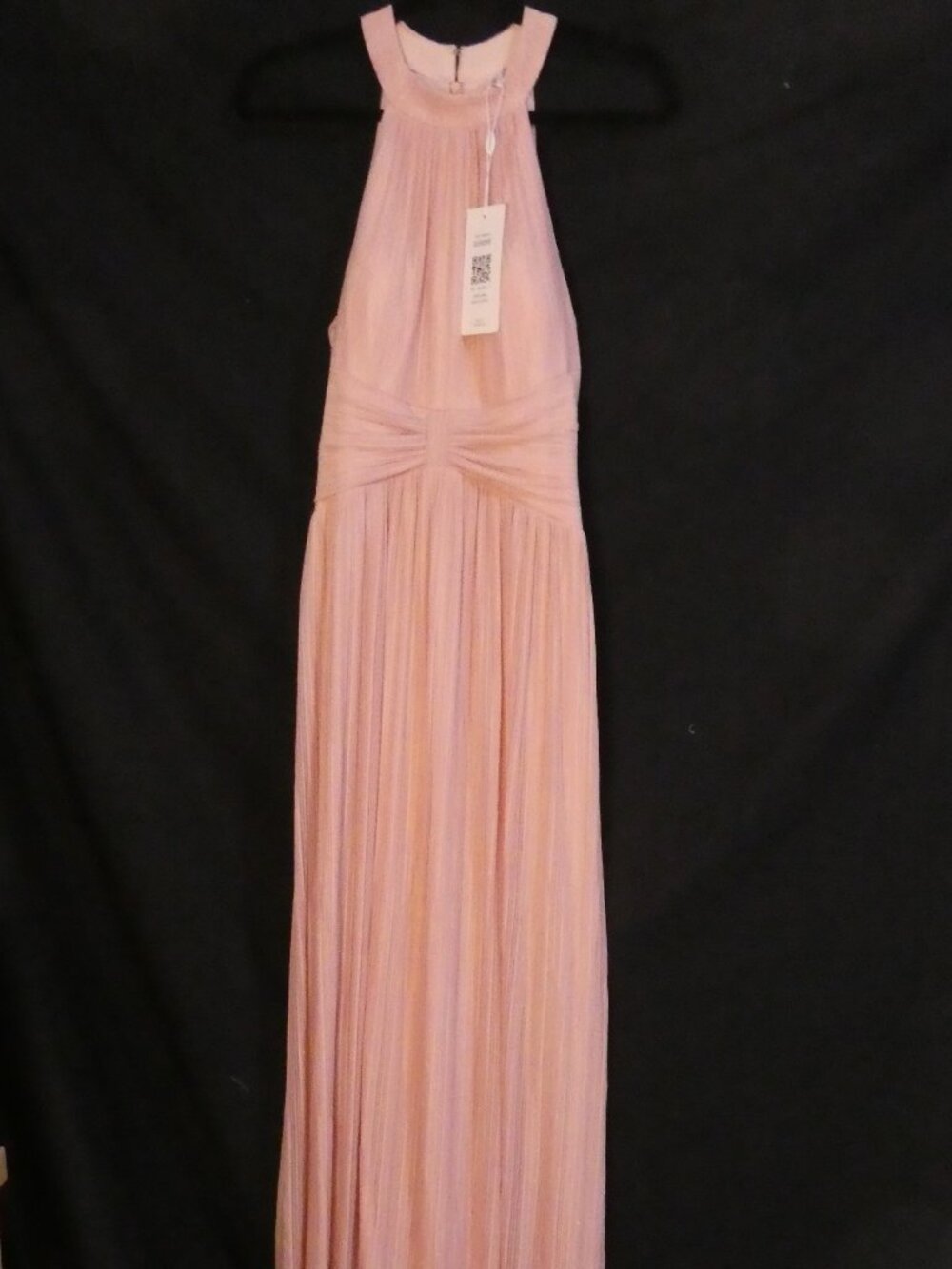 NWT EVER PRETTY Blush Pink Halter Neck Pleated Maxi Dress - Size 8
